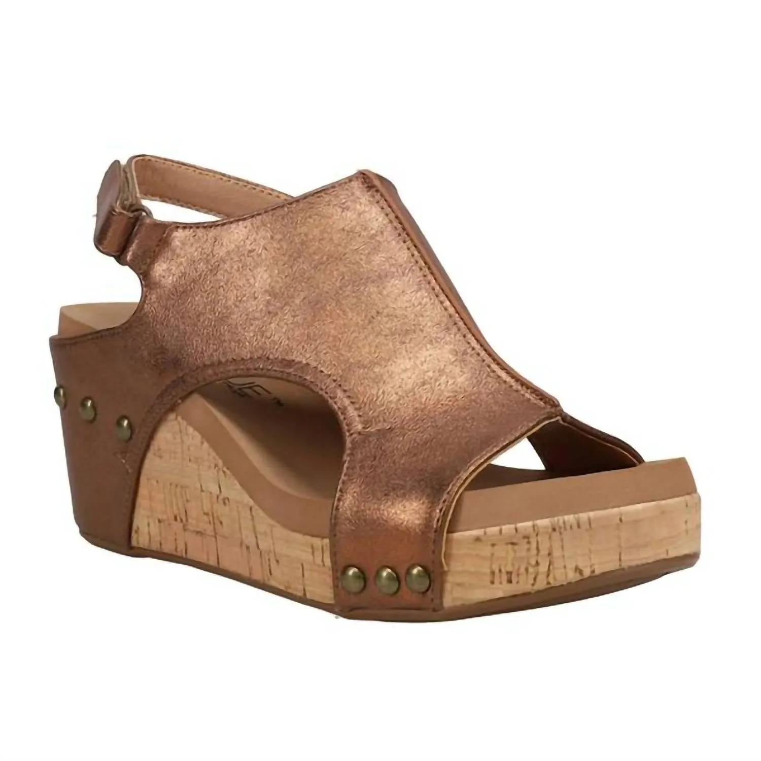 Wedge Sandals In Antique Bronze
