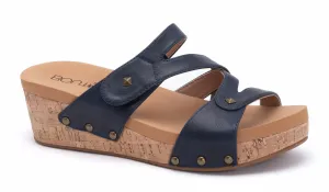 Wkomen's Wander Wedge Sandals In Navy