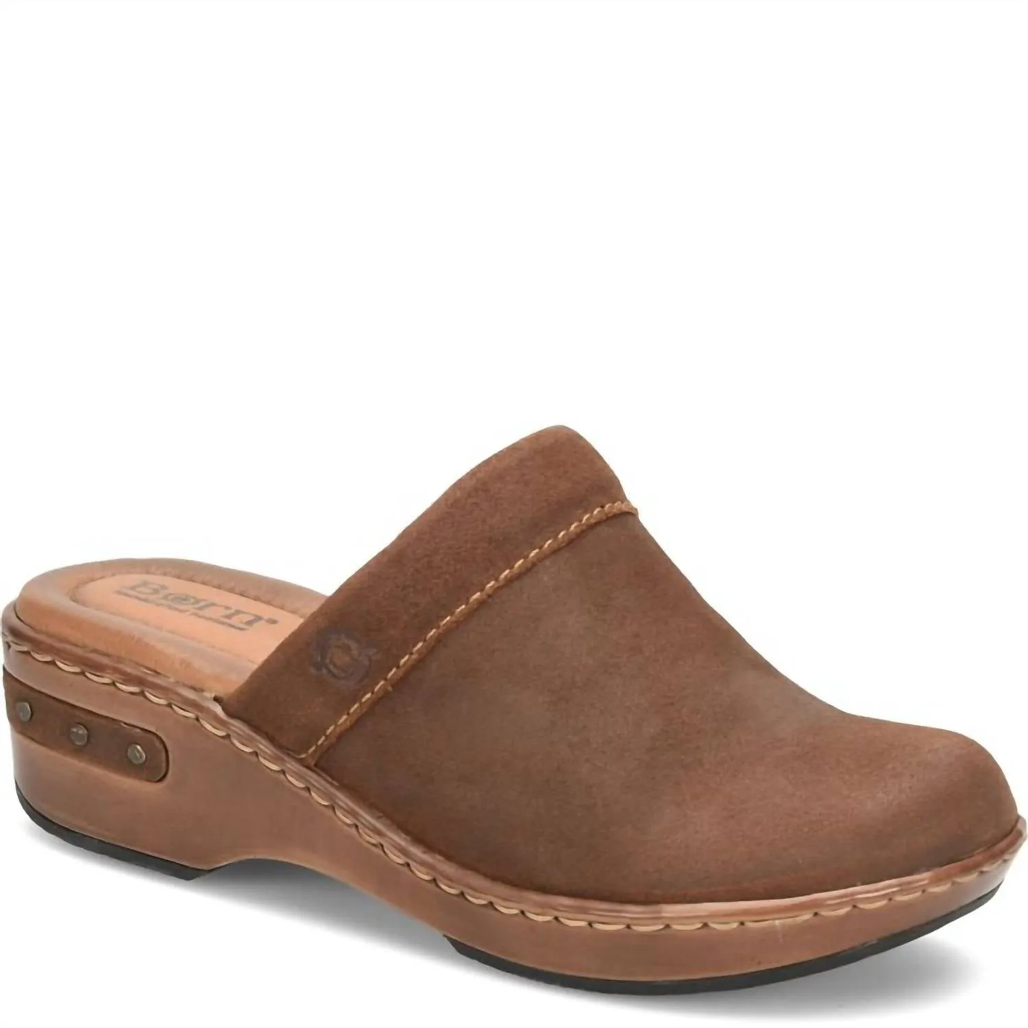 Women Bandy Clogs In Brown Distressed