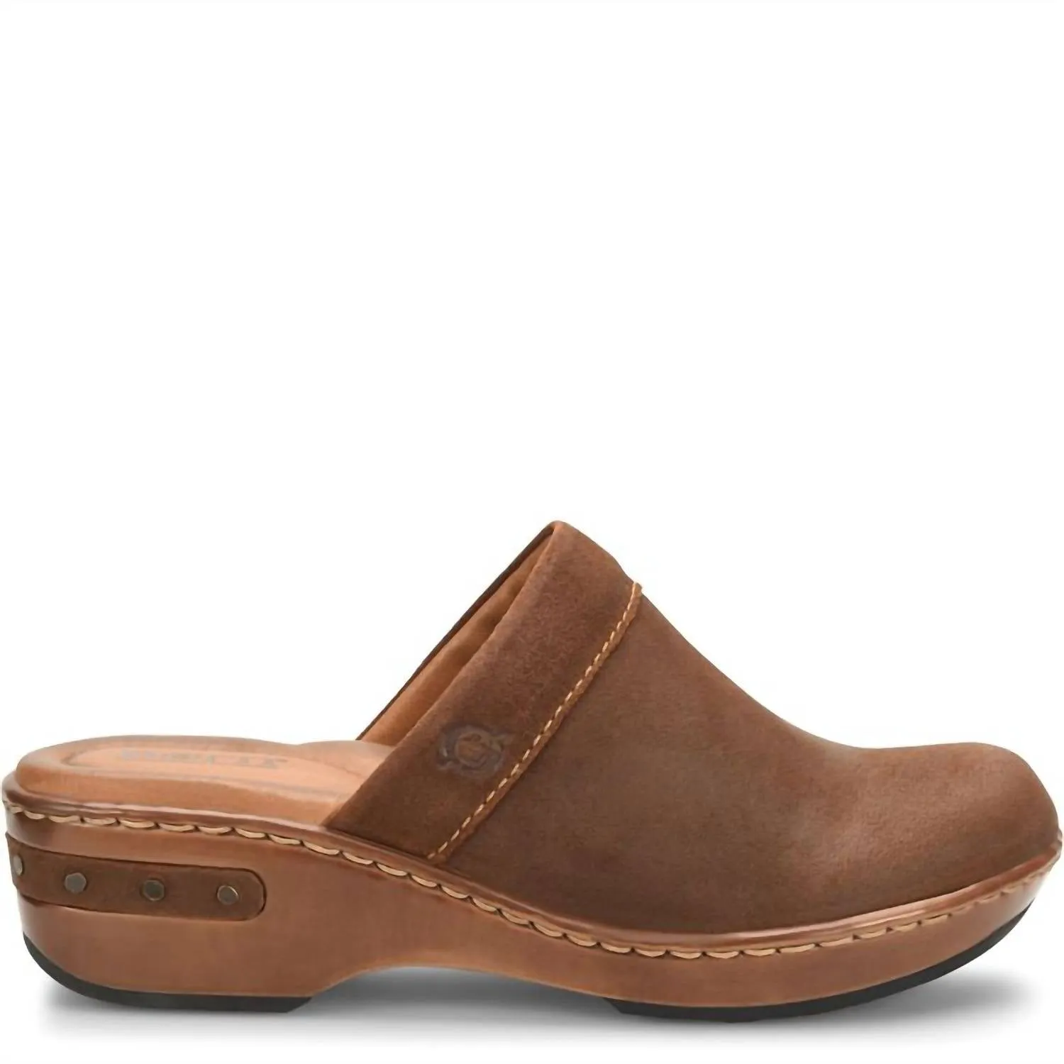 Women Bandy Clogs In Brown Distressed
