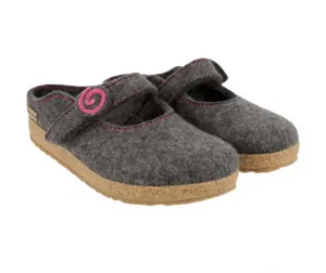 Women's Alice Strapped Boiled Wool Clog In Grey