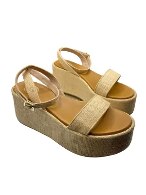 Women's Amalfi Wedge Sandal In Raffia Natural