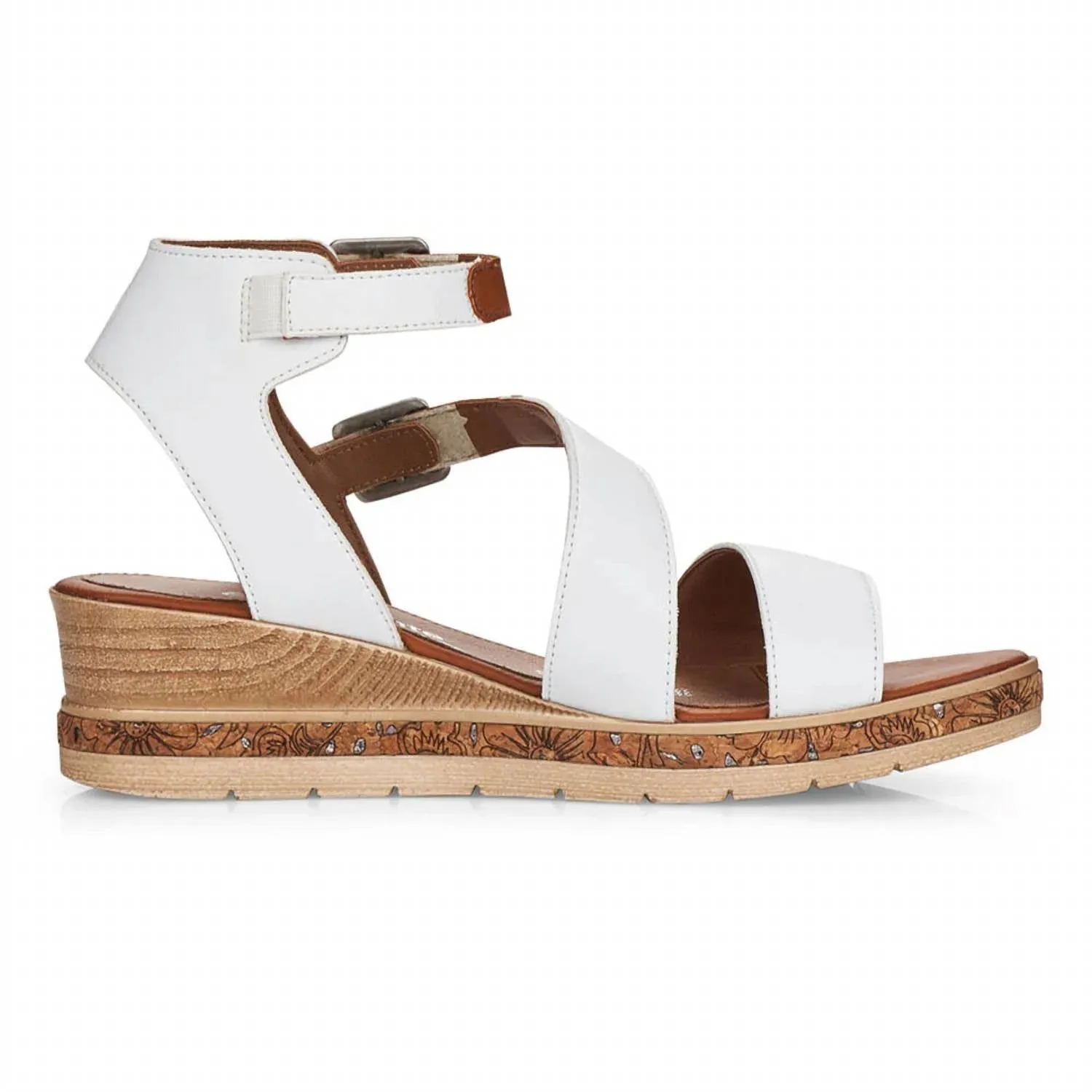 Women's Ankle Strap Sandals In White/cayenne