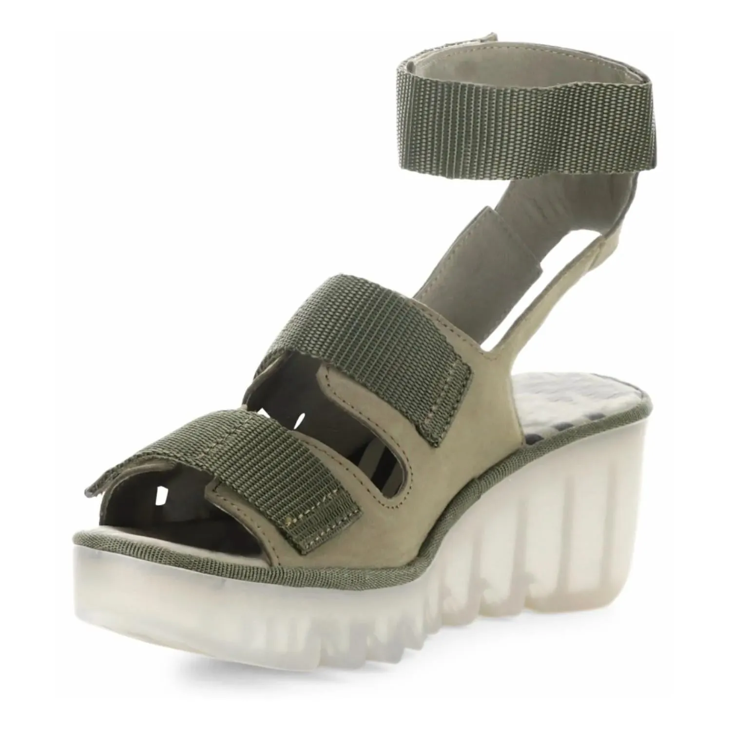 Women's Bech Wedge Sandal In Khaki Green