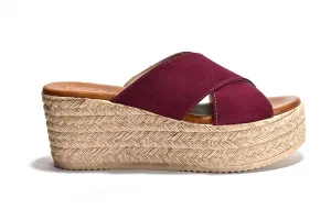 Women's Bella Espadrille Wedge Sandals In Raspberry Suede