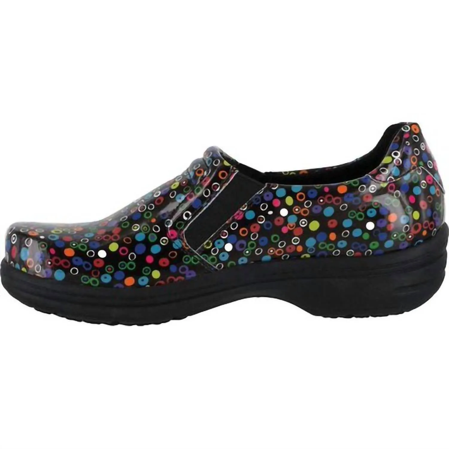 Women's Bind Slip Resistant Work Shoe - Medium Width In Black/bright Multi Dots