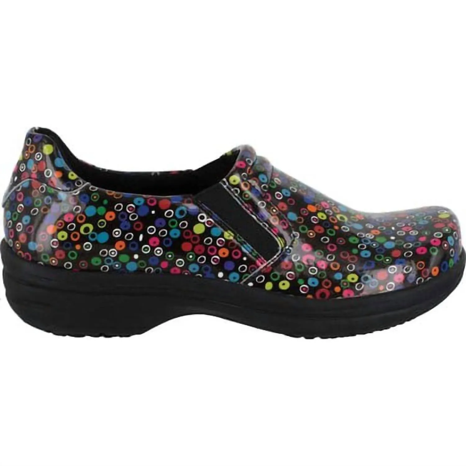Women's Bind Slip Resistant Work Shoe - Medium Width In Black/bright Multi Dots