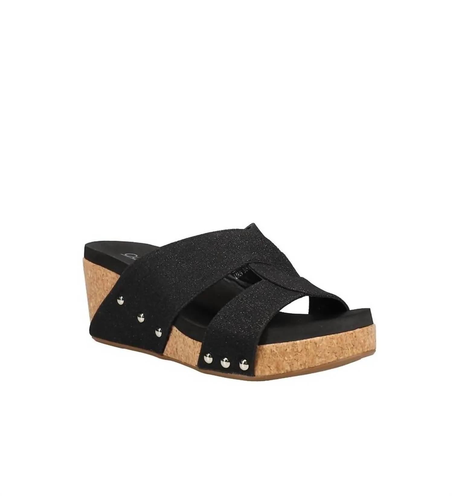 Women's Bonny Wedge Sandal In Black Metallic