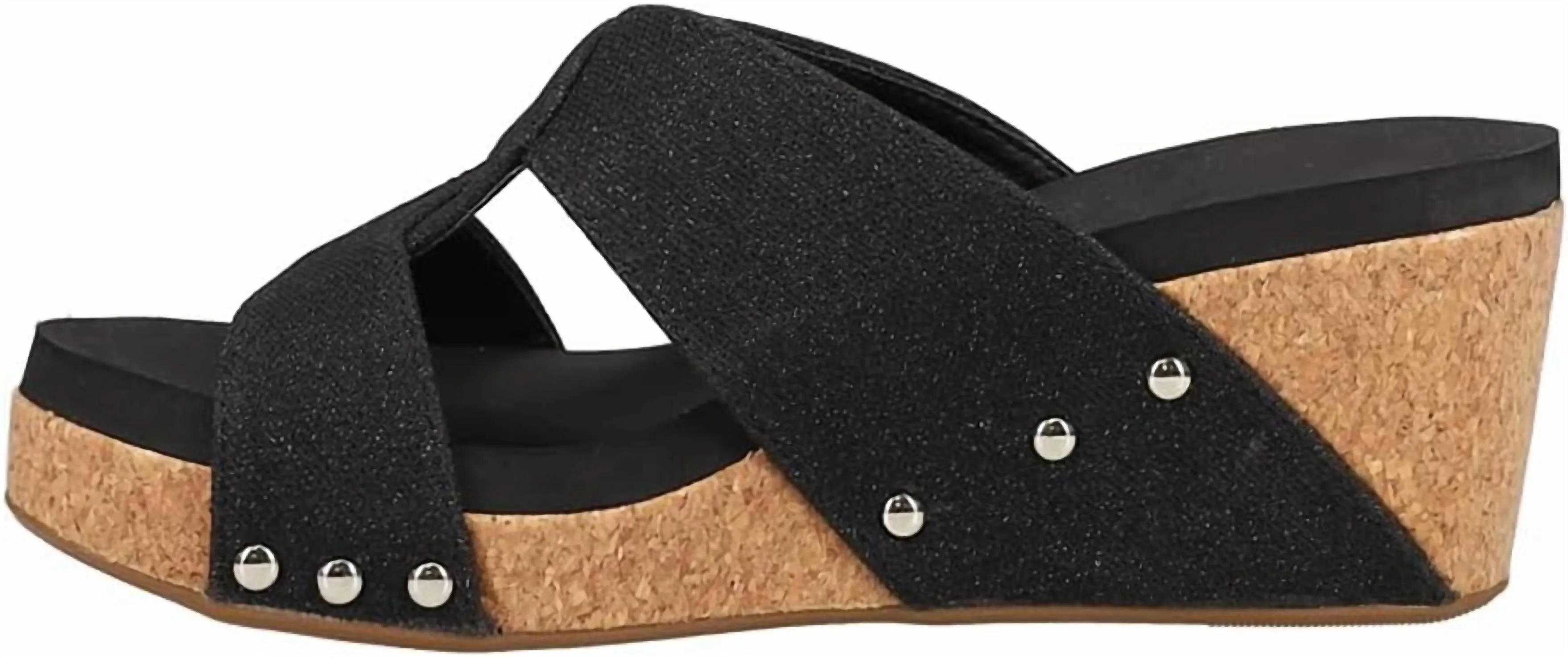 Women's Bonny Wedge Sandal In Black Metallic