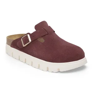 Women's Boston Chunky Suede Clogs In Berry Crush