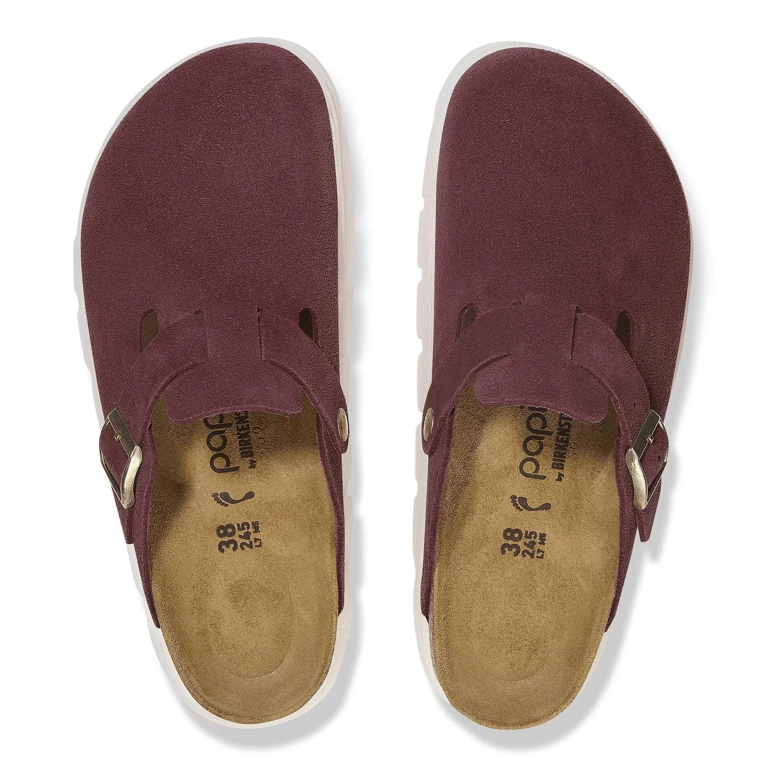 Women's Boston Chunky Suede Clogs In Berry Crush