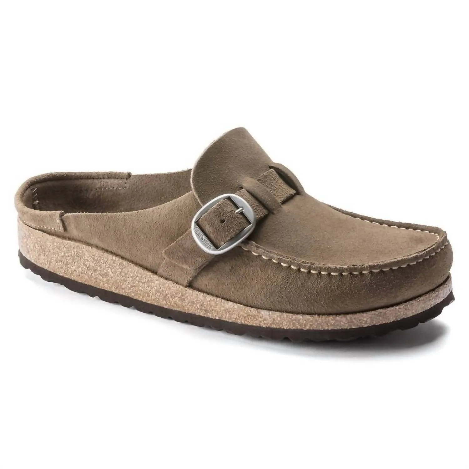 Women's Buckley Suede Leather Clogs In Gray Taupe