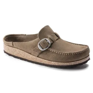 Women's Buckley Suede Leather Clogs In Gray Taupe