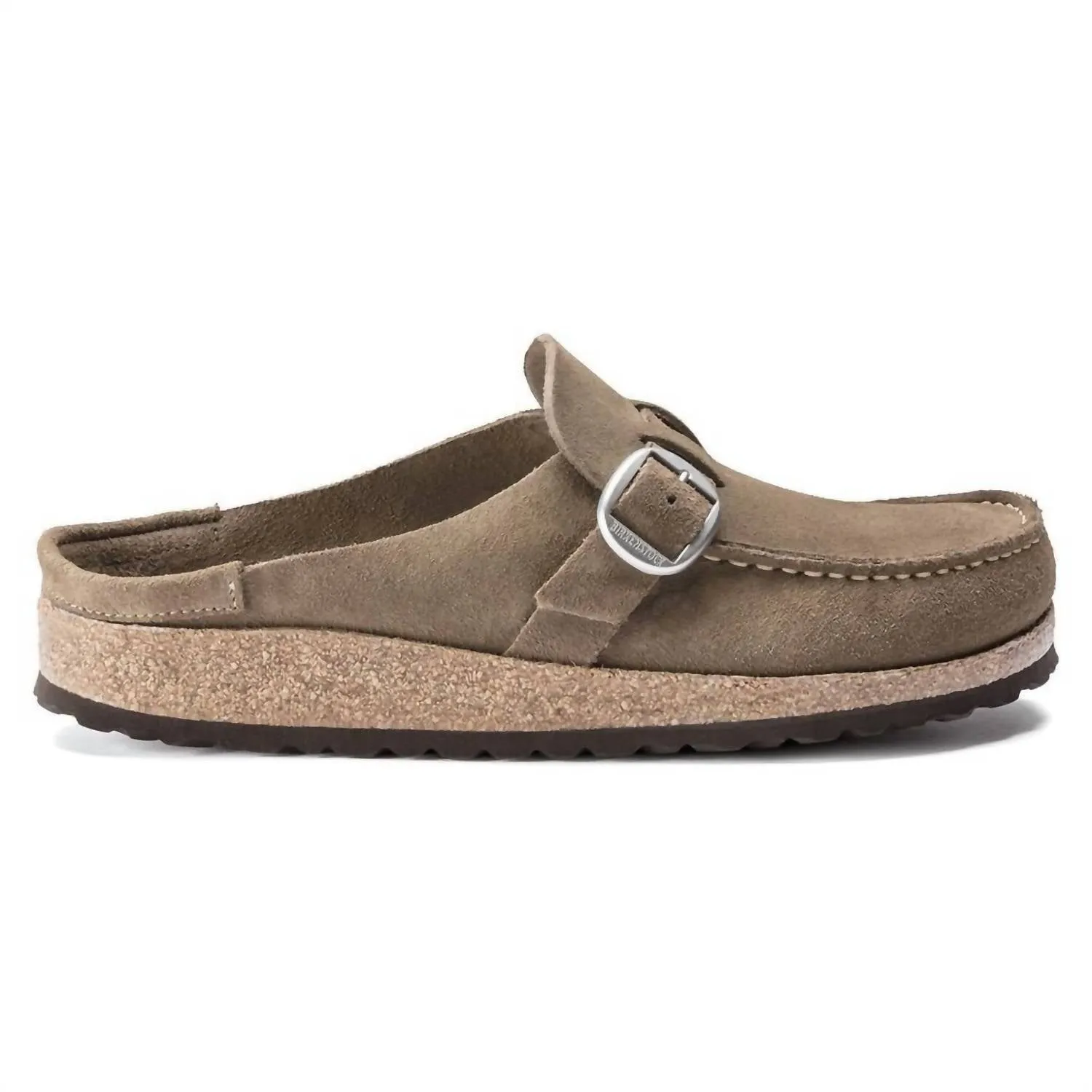 Women's Buckley Suede Leather Clogs In Gray Taupe