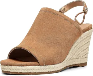 Women's Cai 2 Espradille Wedge Sandals In Cognac Suede