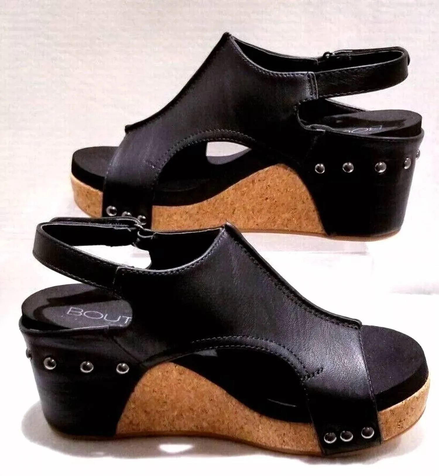 Women's Carley Smooth Wedge Sandal In Black