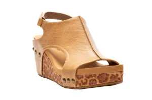 Women's Carley Wedge Sandals In Taupe Smooth Leopard