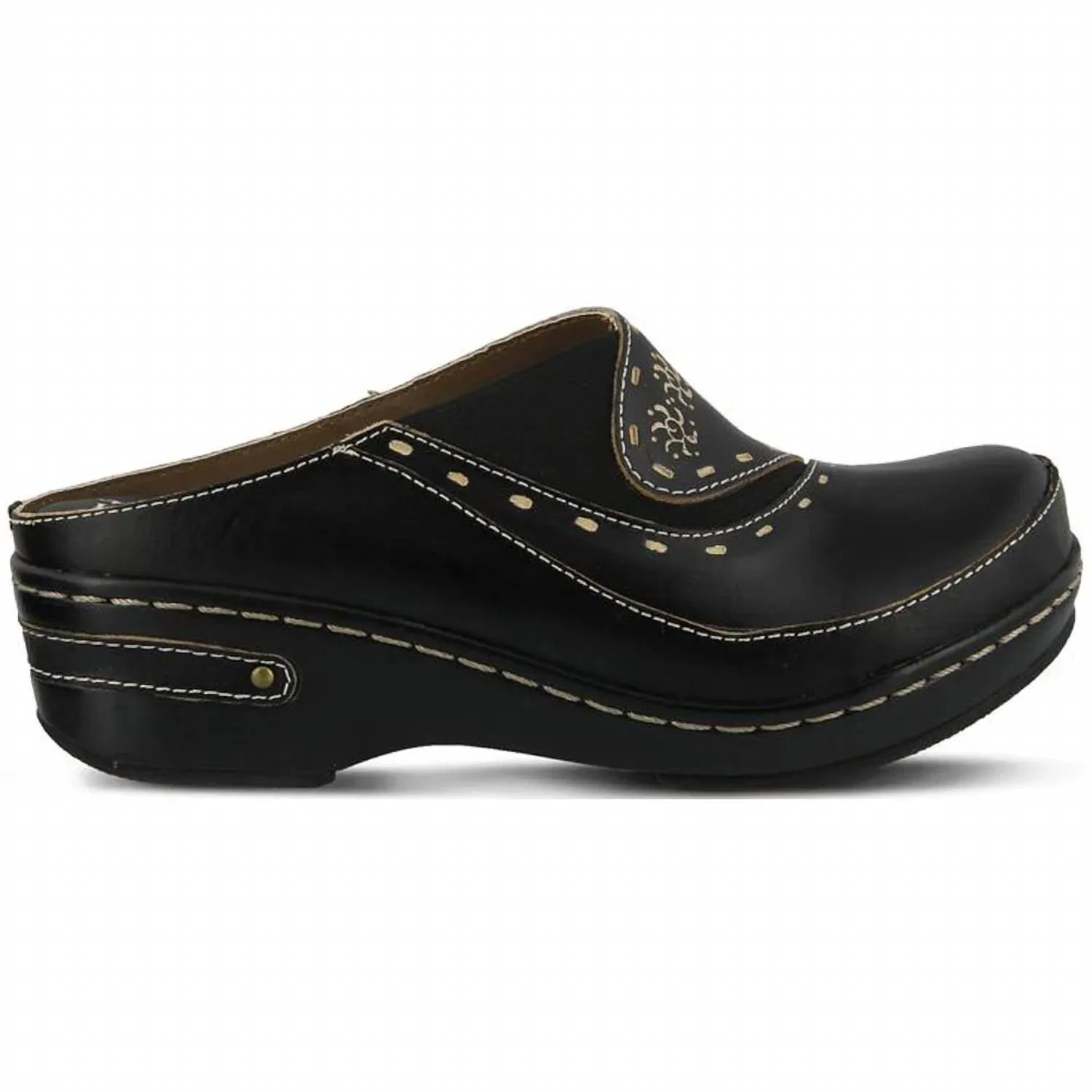 Women's Chino Leather Clog In Black
