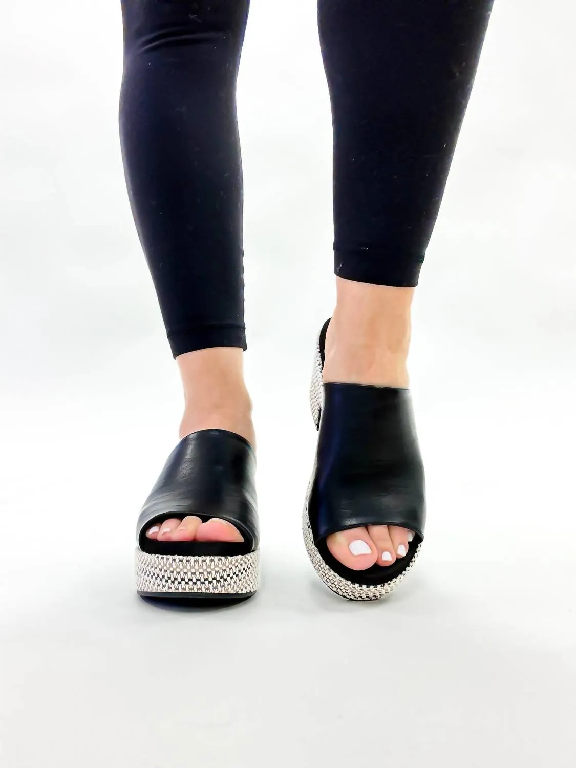 Women's Chunky Wedges Heel In Black