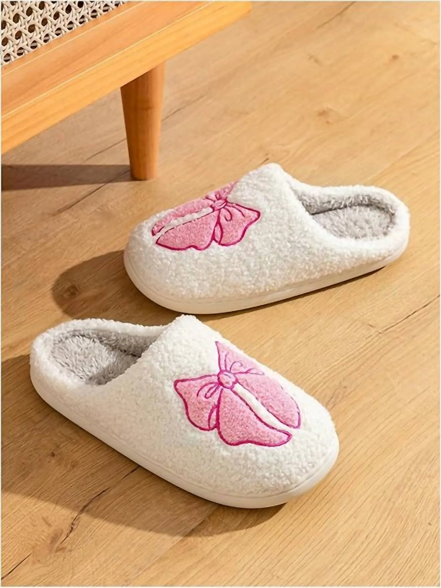 Women's Cozy Bow Slippers In Pink