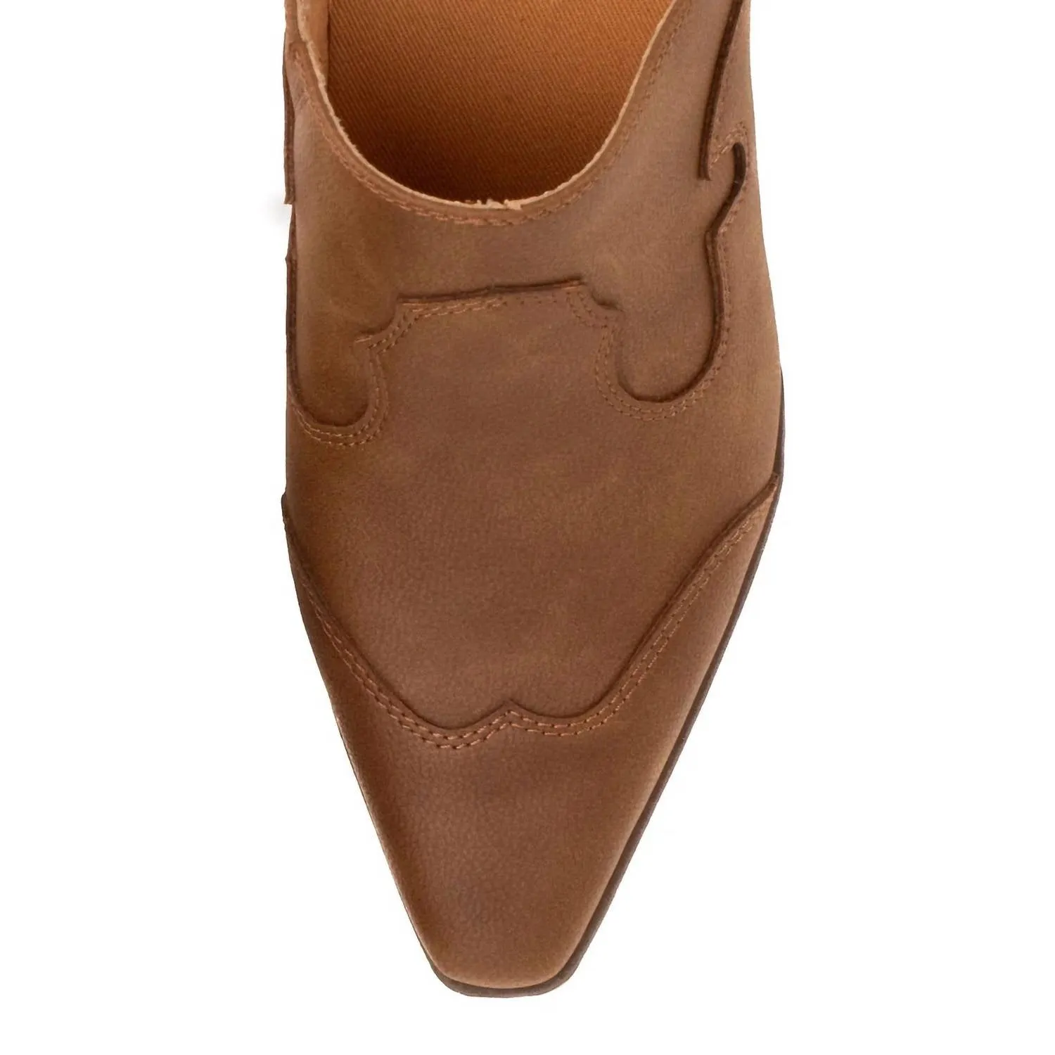 Women's Cyan Heeled Mule In Brown