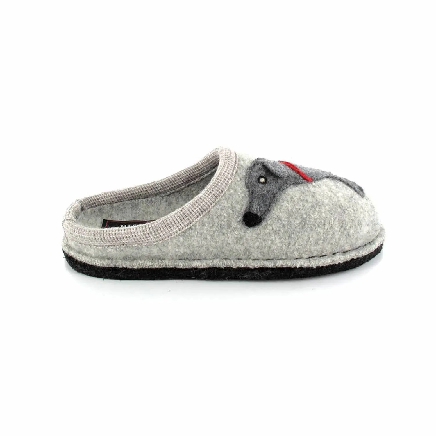 Women's Doggy Boiled Wool Slipper In Silver Grey