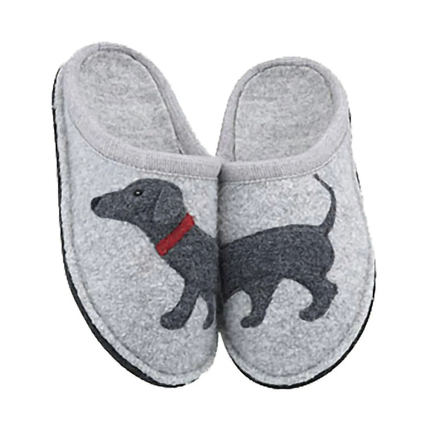 Women's Doggy Boiled Wool Slipper In Silver Grey
