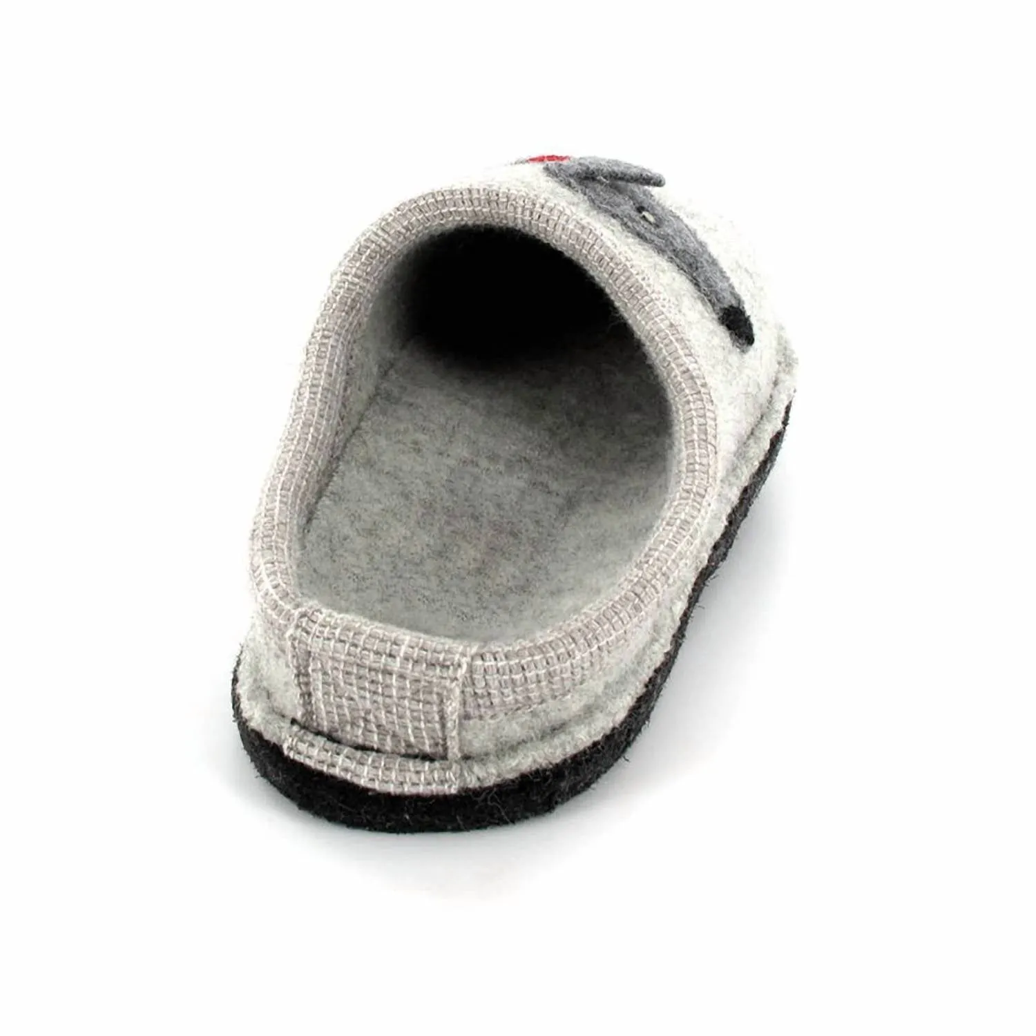 Women's Doggy Boiled Wool Slipper In Silver Grey
