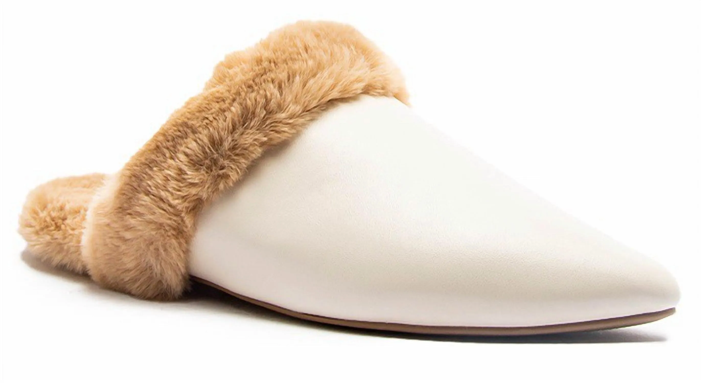 Women's Dress Furry Flats In Off White