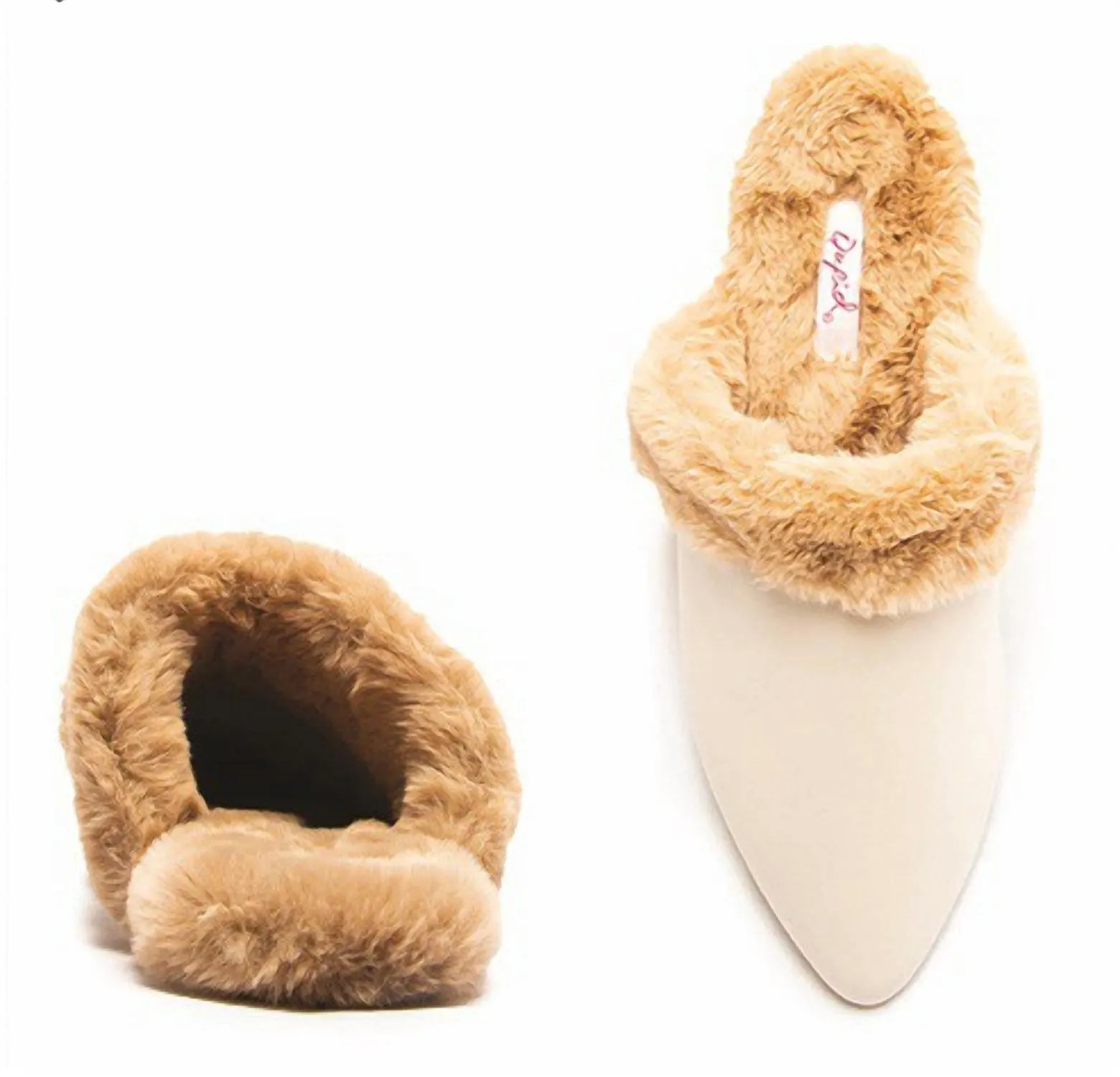 Women's Dress Furry Flats In Off White
