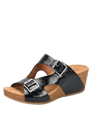 Women's Emah Wedge Sandals In Black Patent