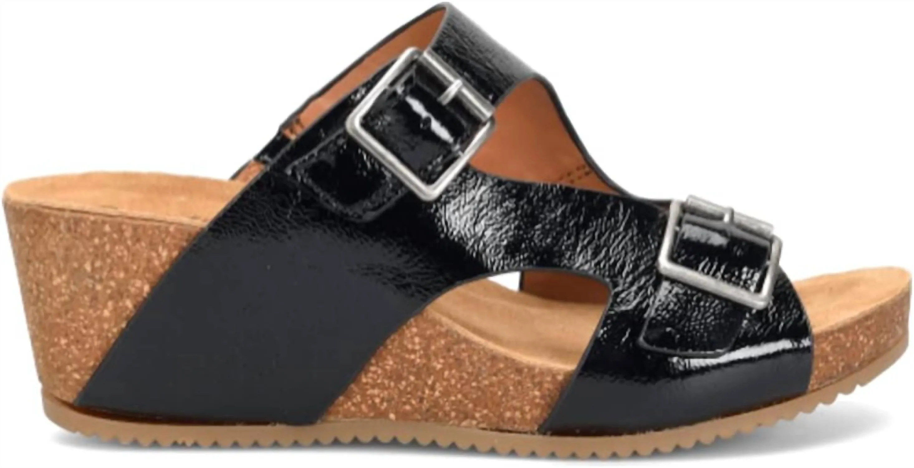 Women's Emah Wedge Sandals In Black Patent