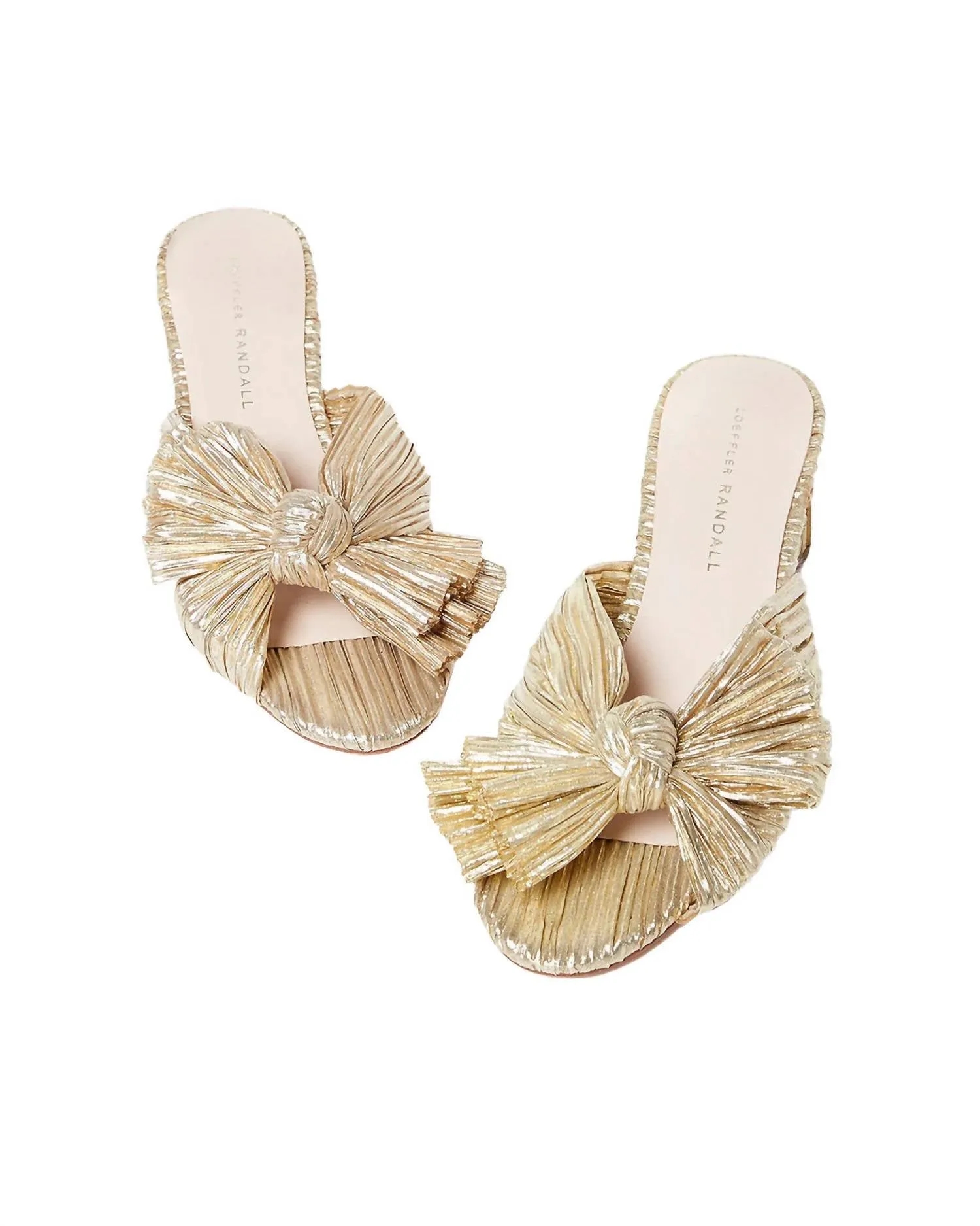 Women's Emilia Pleated Knot Mule In Gold
