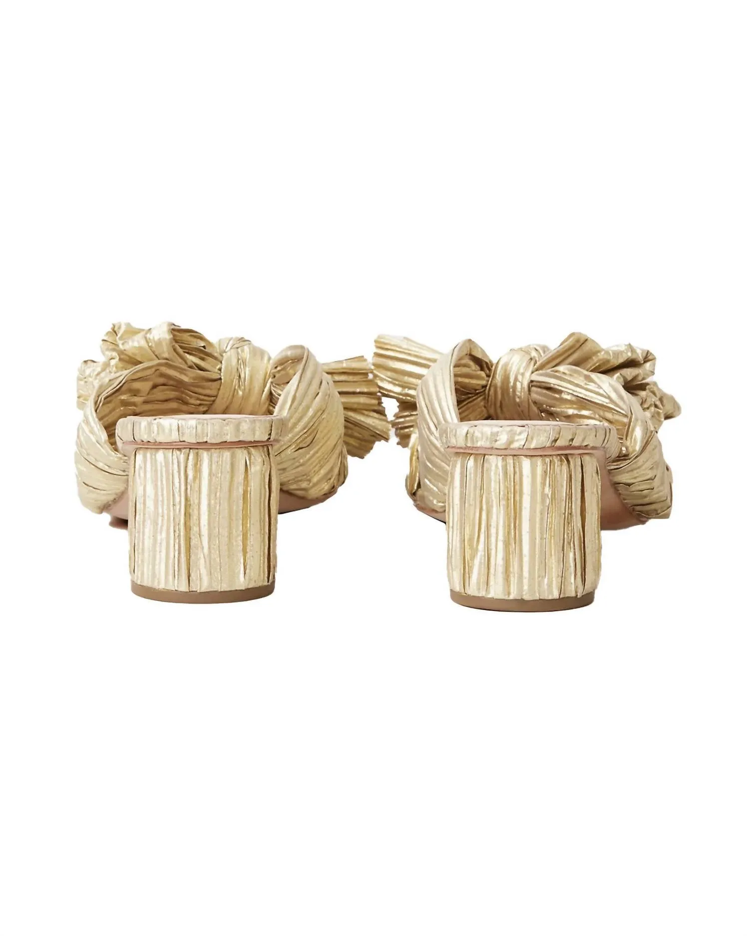 Women's Emilia Pleated Knot Mule In Gold