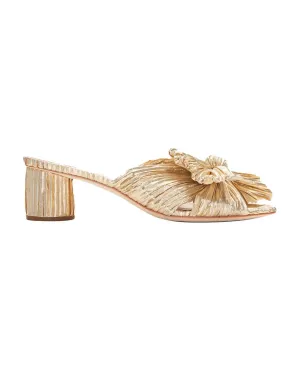 Women's Emilia Pleated Knot Mule In Gold