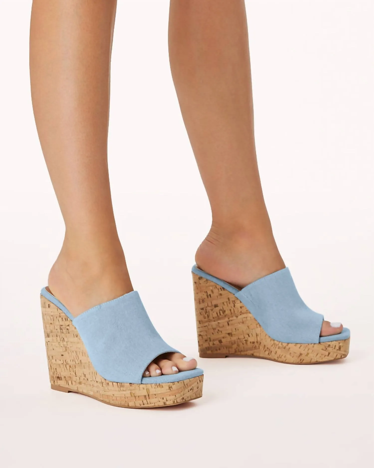 Women's Enora Wedge Sandal In Blue Denim