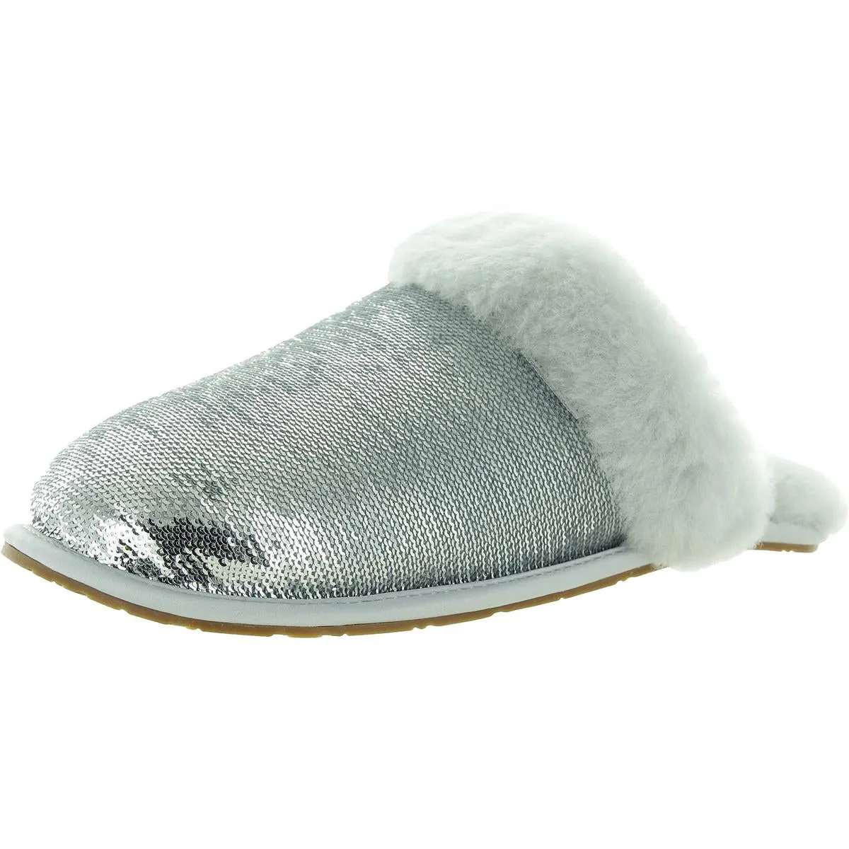 Womens Faux Fur Lined Manmade Slide Slippers
