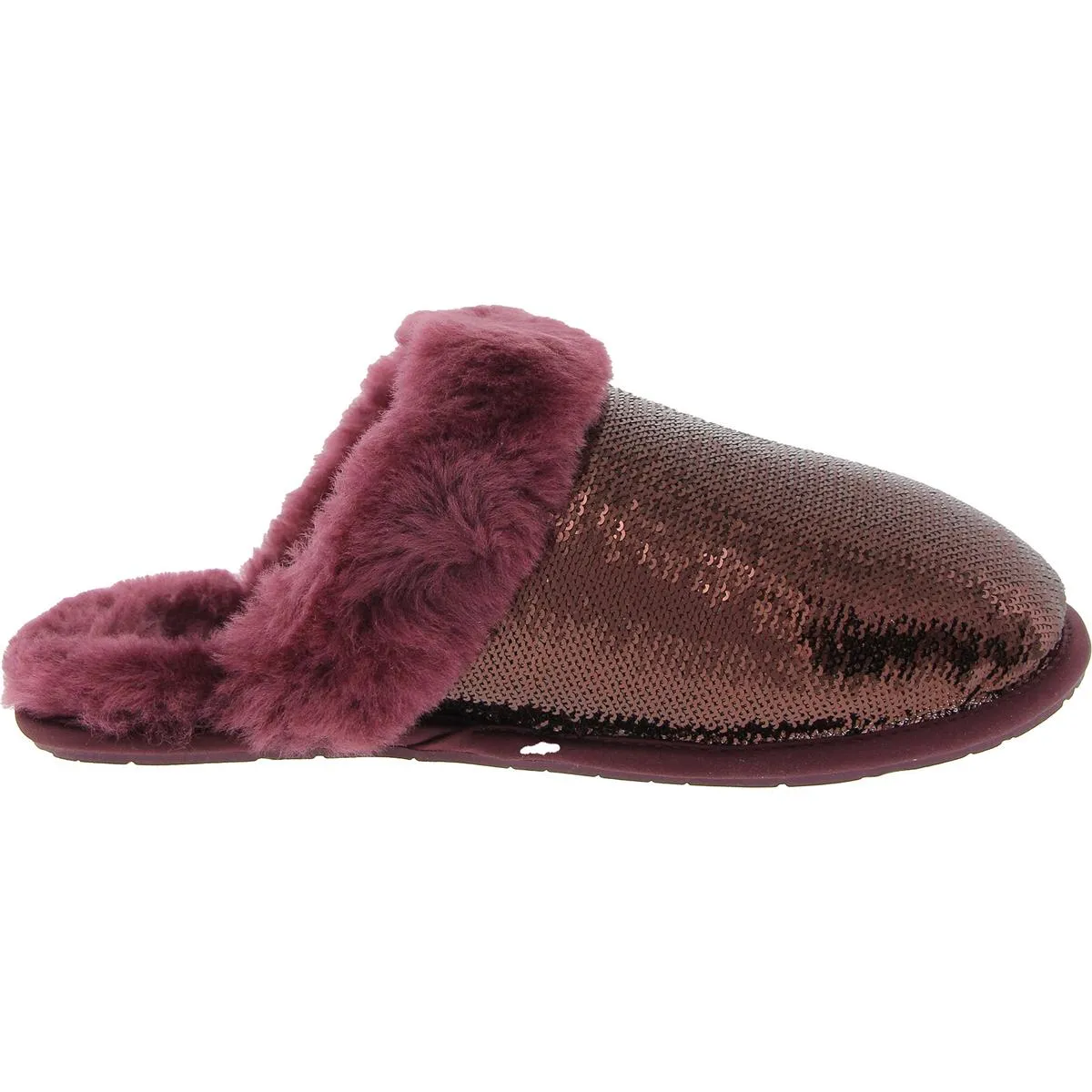 Womens Faux Fur Lined Manmade Slide Slippers