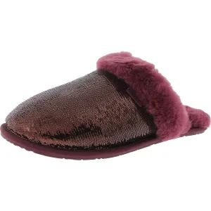 Womens Faux Fur Lined Manmade Slide Slippers