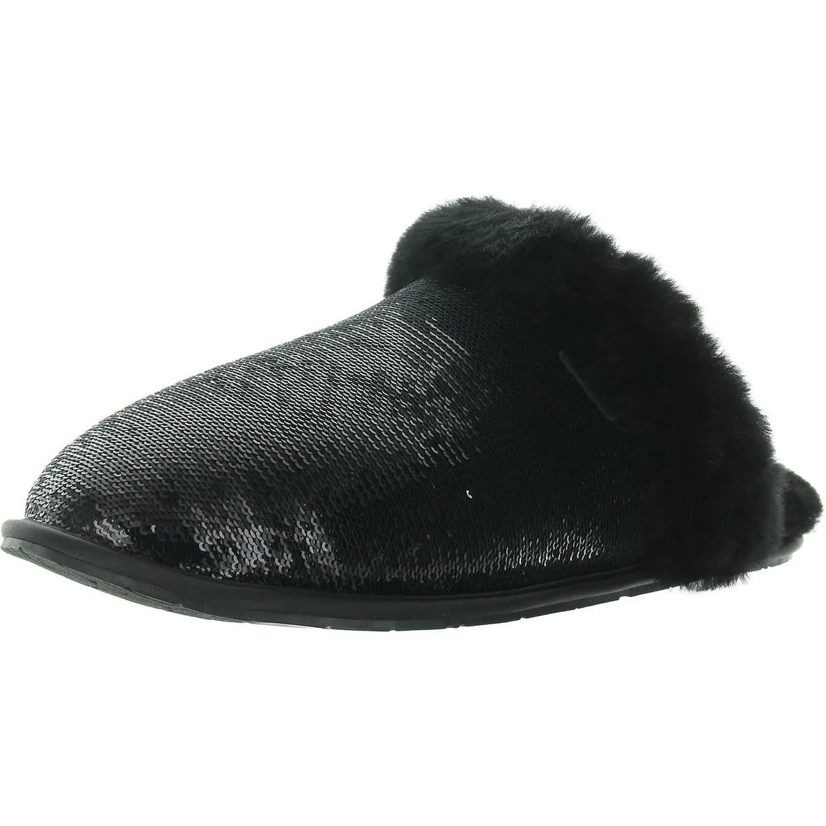 Womens Faux Fur Lined Manmade Slide Slippers