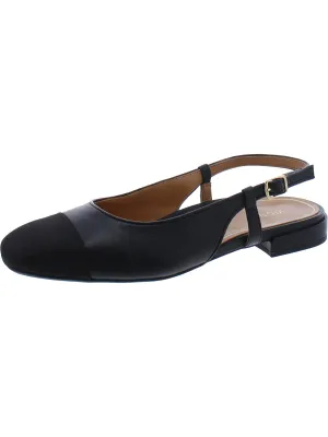 Womens Faux Leather Slingback Mules