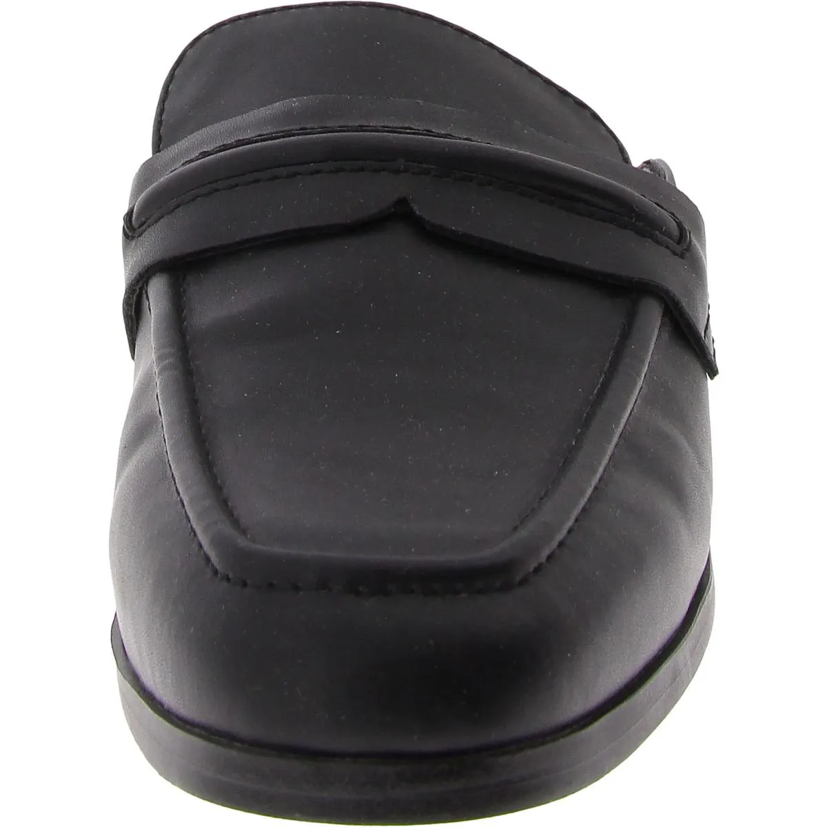 Womens Faux Leather Slip-On Mules
