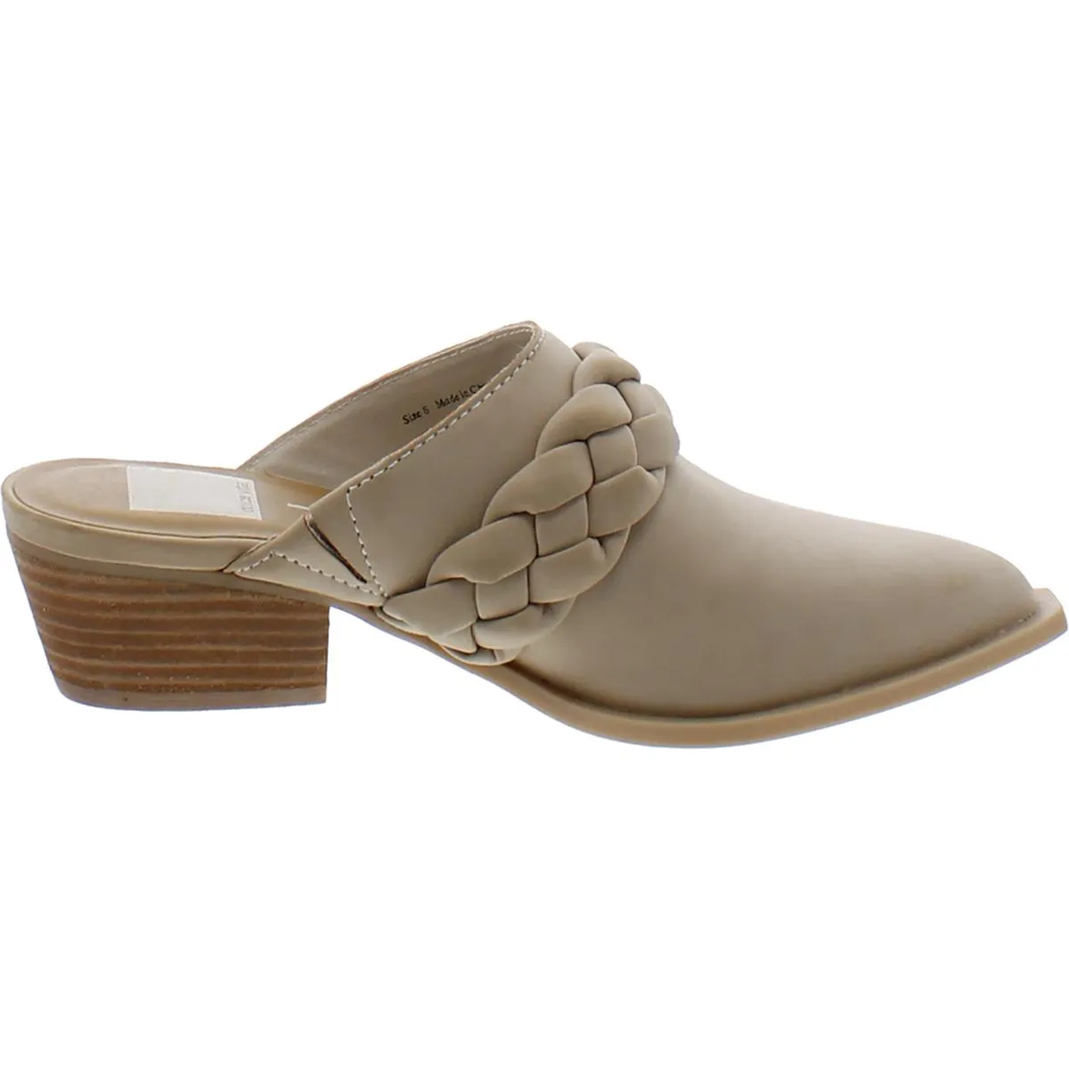 Womens Faux Leather Slip On Mules