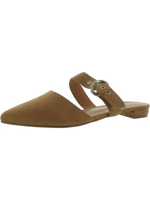 Womens Faux Suede Pointed Toe Mules
