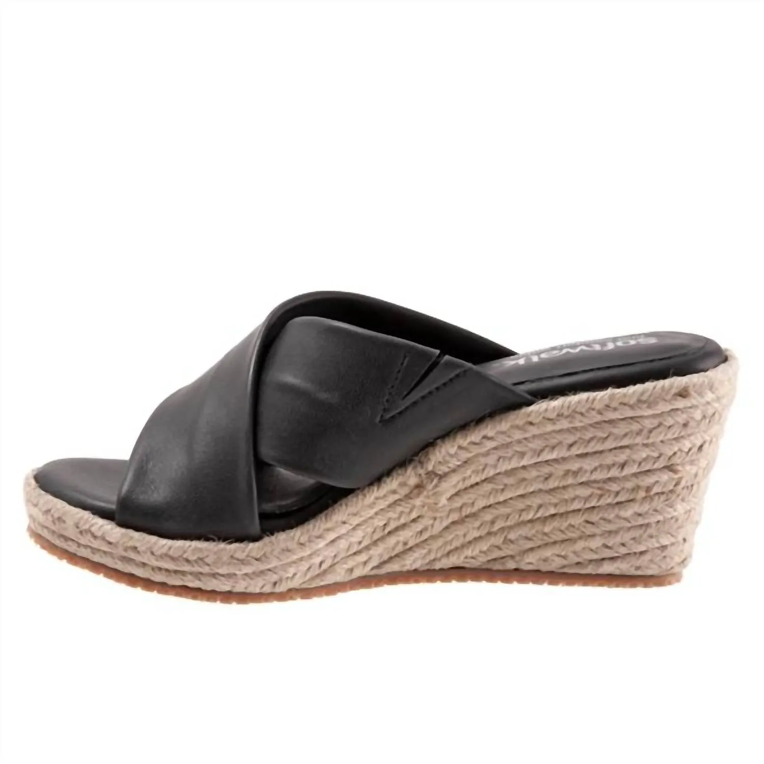 Women's Halsey Wedge In Black Leather