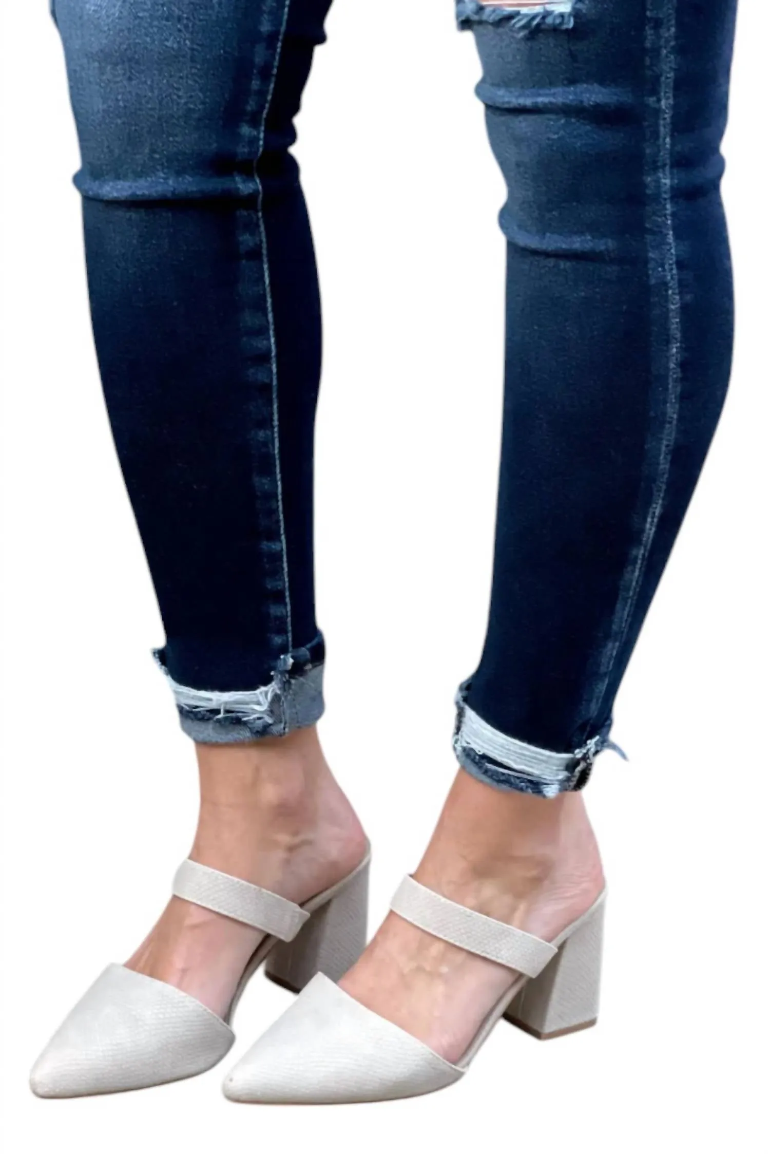 Women's Heeled Mule In Ivory