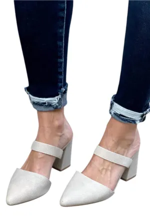 Women's Heeled Mule In Ivory