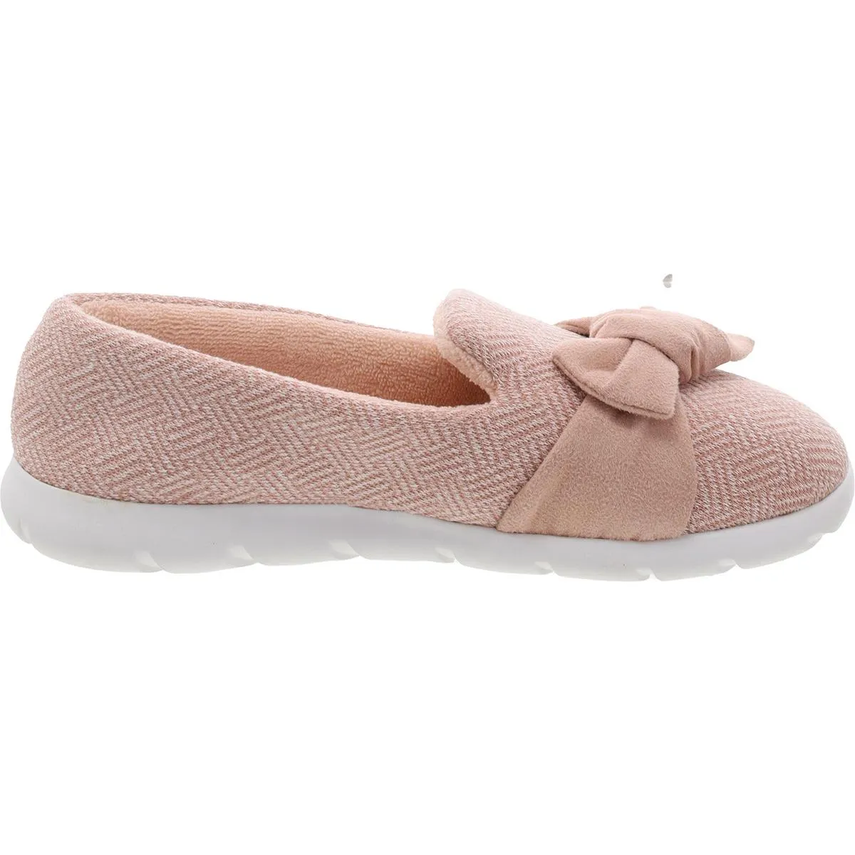 Womens Herringbone Terry Cloth Scuff Slippers