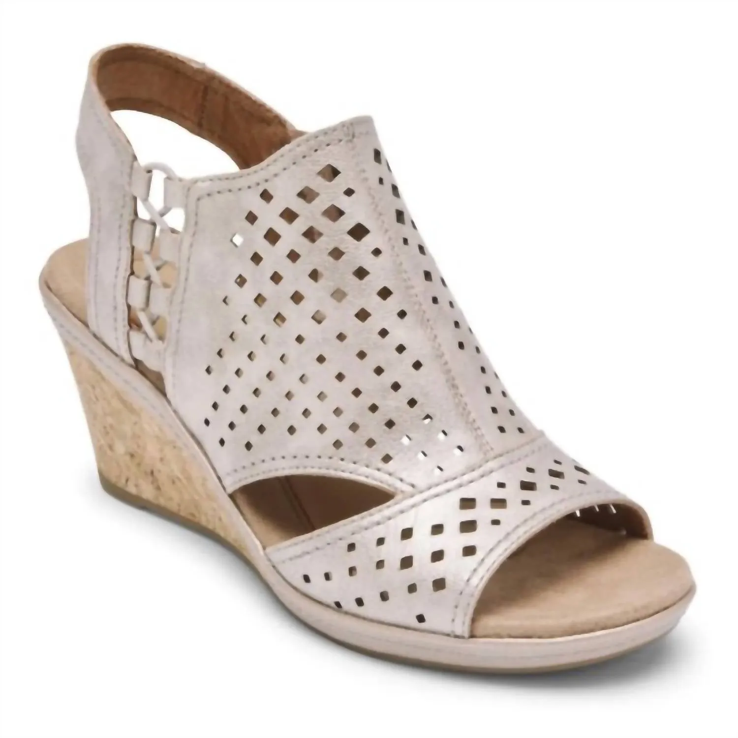 Women's Janna Caged Wedge Sandal In Metallic