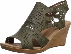 Women's Janna Perf Wedge Bootie In Green